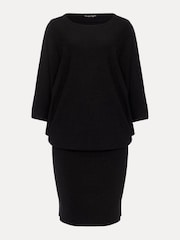 Phase Eight Black Batwing Knitted Becca Dress - Image 6 of 7