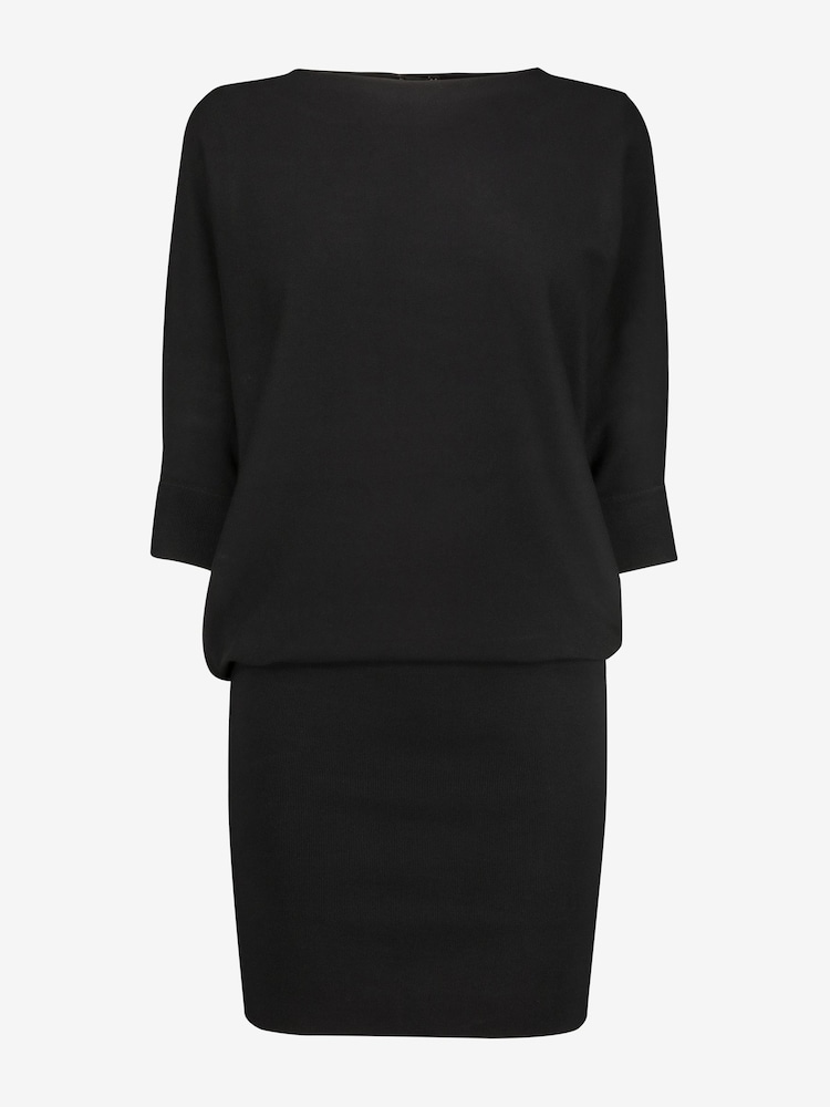 Phase Eight Black Batwing Knitted Becca Dress - Image 7 of 7