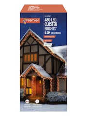 Premier Decorations Ltd Red & Gold 480 LED Clusters With Timer Christmas Lights - Image 2 of 4