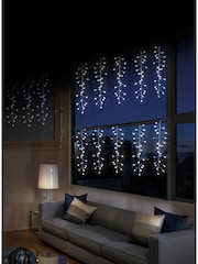 Premier Decorations Ltd White Christmas Frosted Cluster Curtain with Digital Effects - Image 1 of 3
