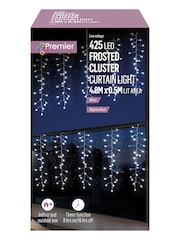 Premier Decorations Ltd White Christmas Frosted Cluster Curtain with Digital Effects - Image 3 of 3