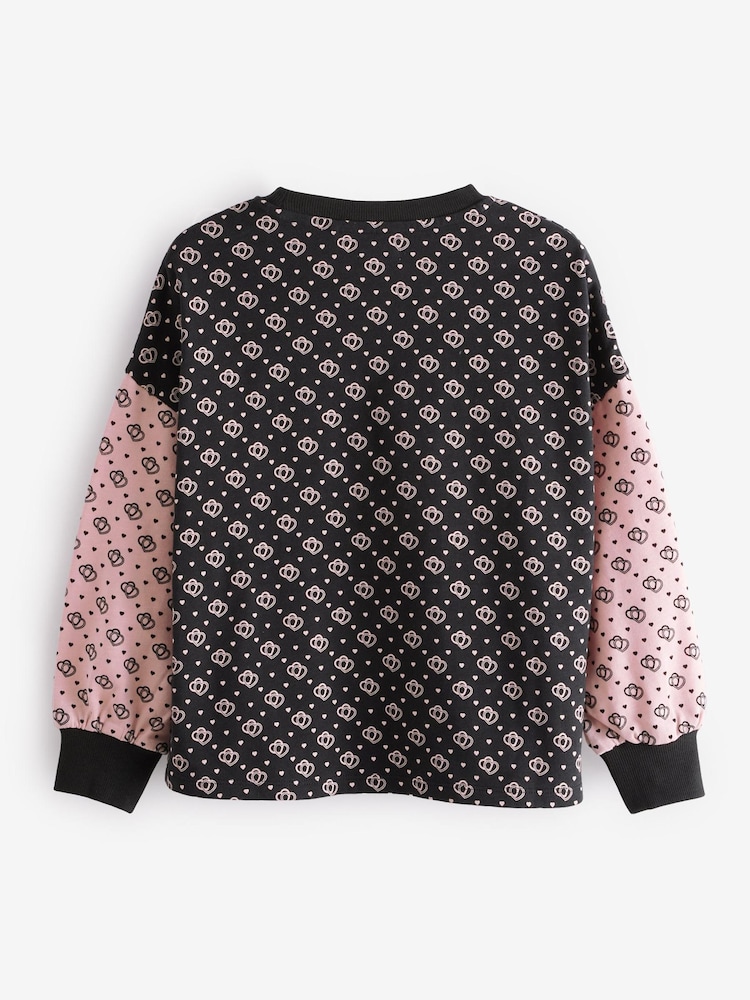 Mono/Pink Cuffed Cosy Jersey Long Sleeved Top (3-16yrs) - Image 6 of 6 Mono/Pink Cuffed Cosy Jersey Long Sleeved Top (3-16yrs) - Image 6 of 6