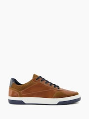 Dune London Brown Thorin Court Sneakers - Image 1 of 4