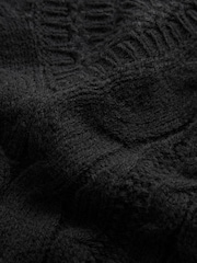 Black Cable V-Neck Knit Dress - Image 2 of 6