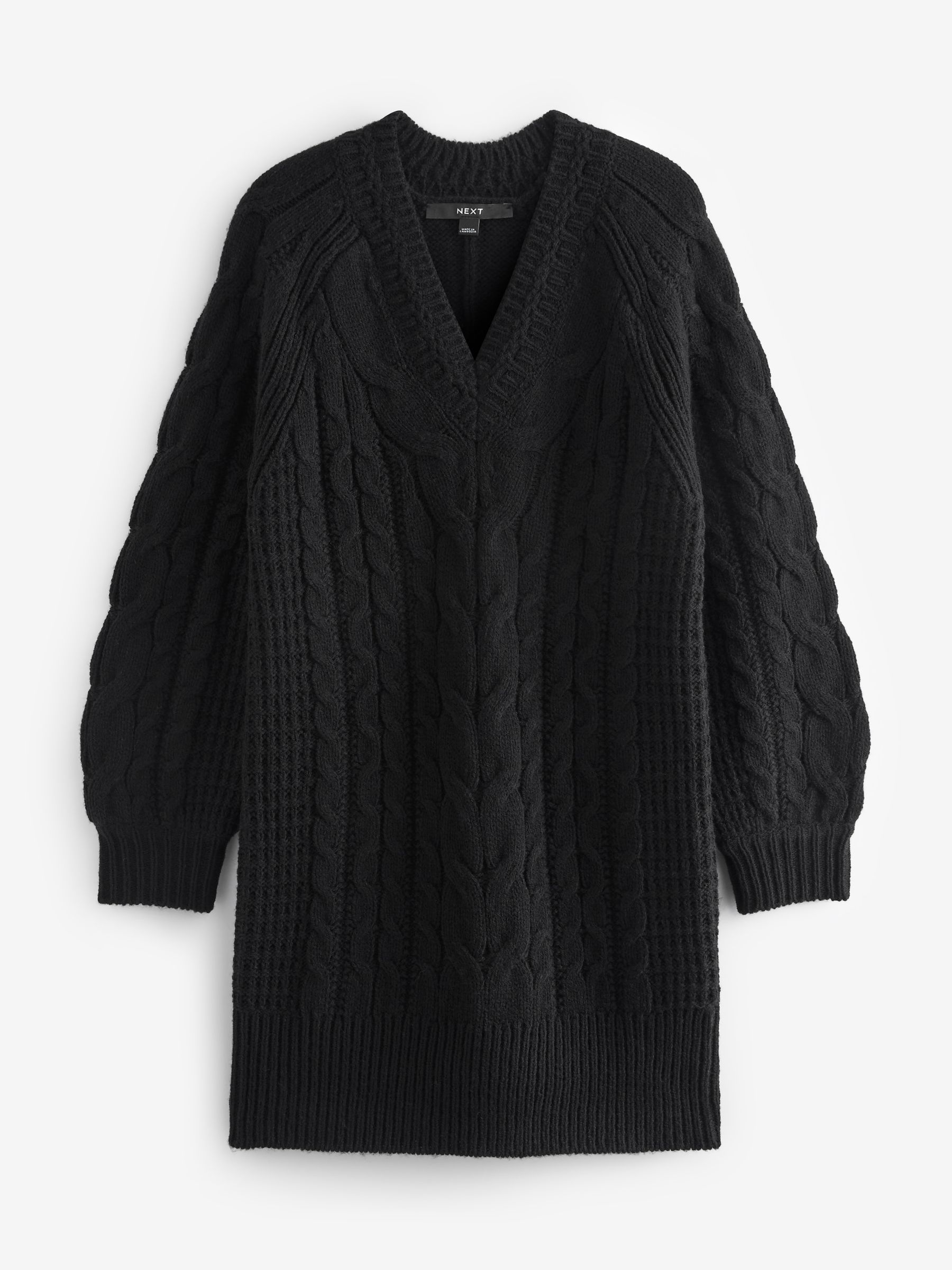 Black cable knit dress 2025