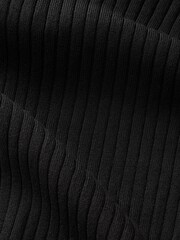 Black Ribbed Gold Button Knitted Midi Dress - Image 6 of 6
