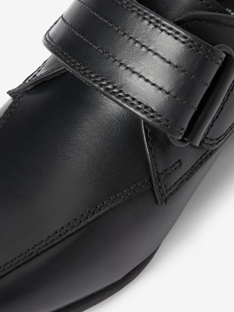 Schwarz - Lederschuhe mit einzelnem Riemen - Bild 4 von 4