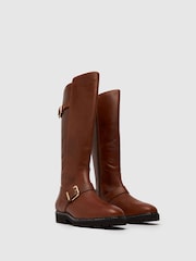 Schuh Natural Darla Leather Rider Boots - Image 2 of 4