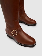 Schuh Natural Darla Leather Rider Boots - Image 3 of 4