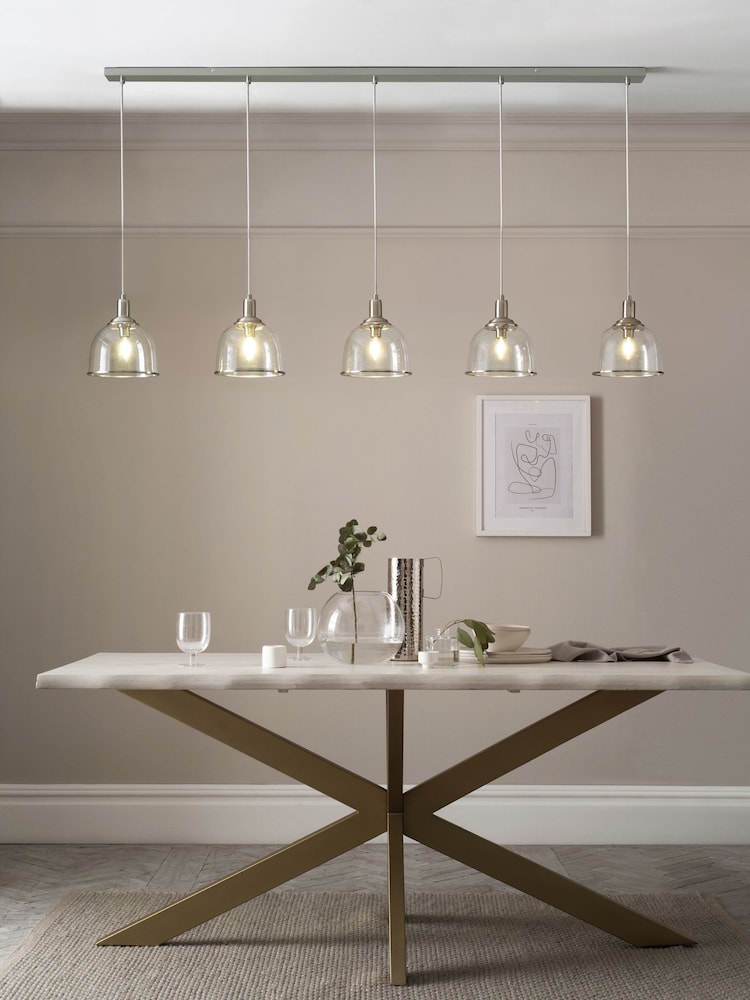 Brushed Chrome Gloucester 5 Light Pendant Ceiling Light - Image 1 of 6