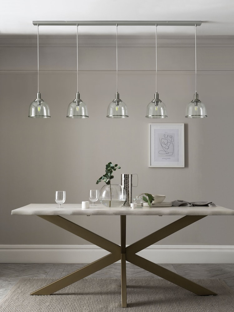 Brushed Chrome Gloucester 5 Light Pendant Ceiling Light - Image 2 of 6