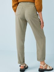 Khaki Green Tencel™ Barrel Leg Trousers - Image 2 of 5