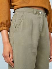 Khaki Green Tencel™ Barrel Leg Trousers - Image 4 of 5