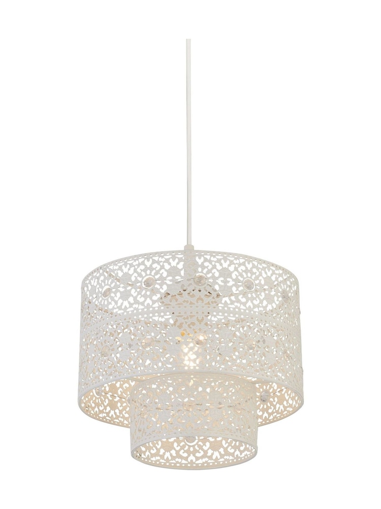 Searchlight Cream Painted Amelia Double Layer Easy Fit Shade - Image 2 of 3