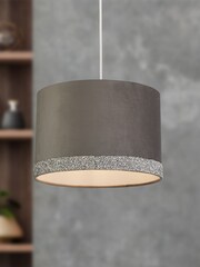 Searchlight Grey Ayisha Velvet & Glitter Band Shade - Image 1 of 3