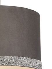 Searchlight Grey Ayisha Velvet & Glitter Band Shade - Image 3 of 3