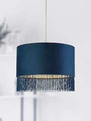 Searchlight Navy Blue Geena Velvet Fringe Shade - Image 1 of 3