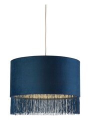 Searchlight Navy Blue Geena Velvet Fringe Shade - Image 2 of 3