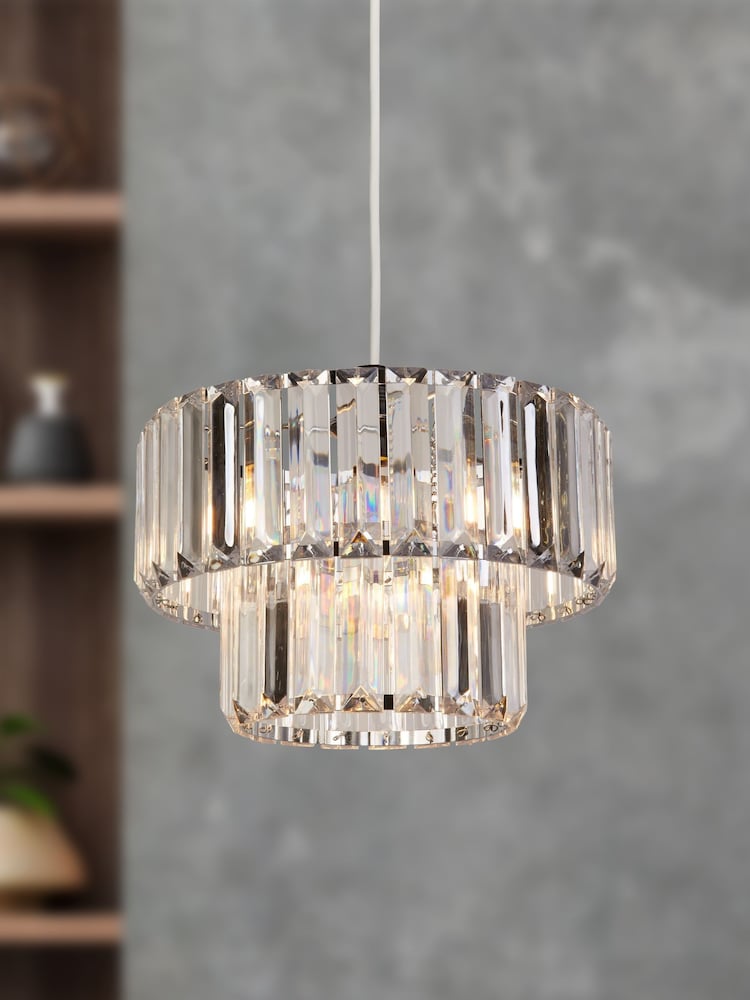 Searchlight Chrome & Clear Tilly Easy Fit Shade - Image 1 of 3