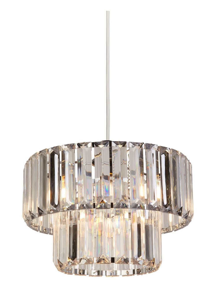 Searchlight Chrome & Clear Tilly Easy Fit Shade - Image 2 of 3
