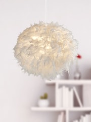 Searchlight Evie White Feather Easy Fit Shade - Image 1 of 3