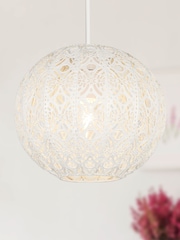 Searchlight Farah Cream Fretwork Globe Shade - Image 1 of 3