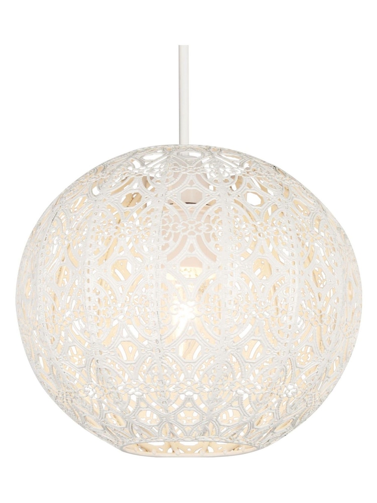 Searchlight Farah Cream Fretwork Globe Shade - Image 2 of 3
