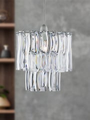 Searchlight Chrome Bella Tiered Ceiling Light Pendant - Image 1 of 3