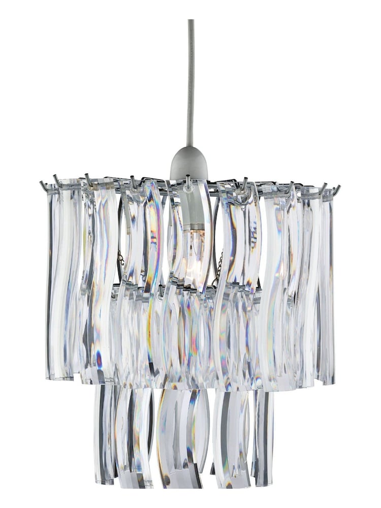 Searchlight Chrome Bella Tiered Ceiling Light Pendant - Image 2 of 3