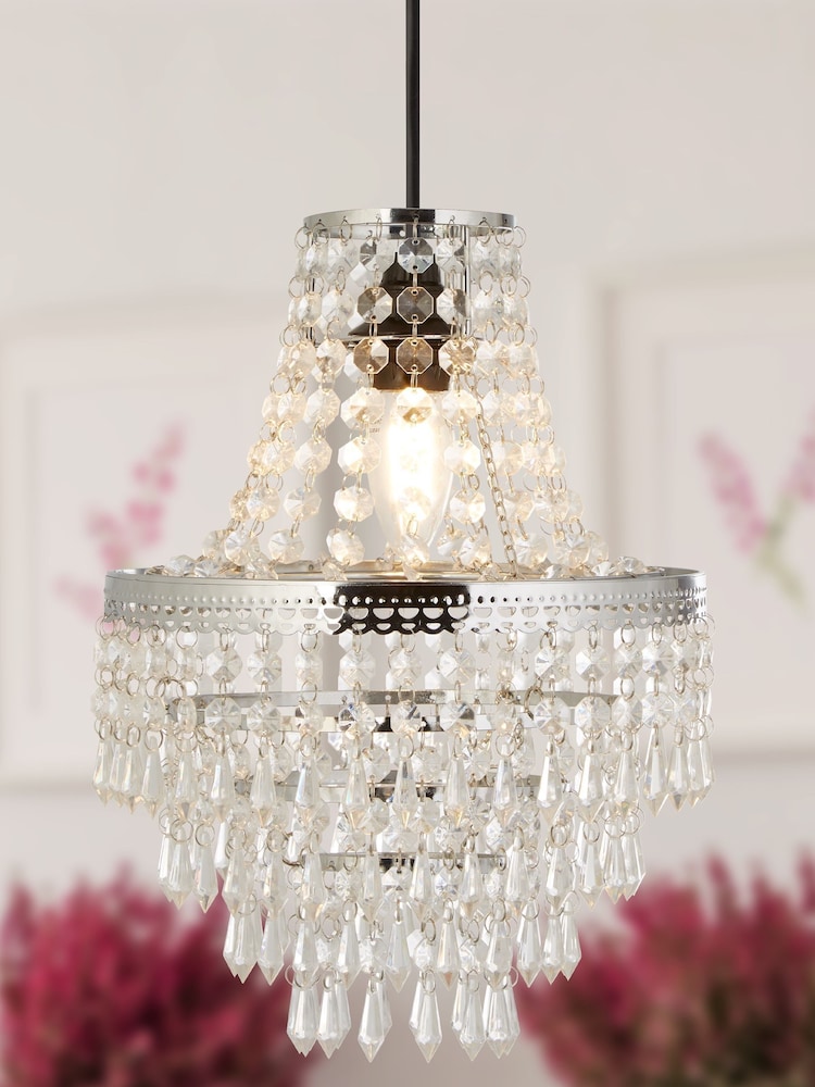 Searchlight Silver Beatrice Empire Easy Fit Shade - Image 1 of 3