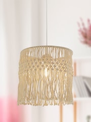 Searchlight Cream Lola Macramé Easy Fit Shade - Image 1 of 3