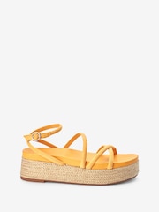 Ockergelb - Forever Comfort® Espadrilles mit dicker Sohle und Riemen - Bild 1 von 4