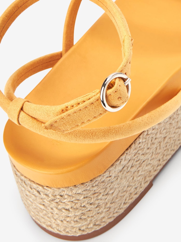 Ockergelb - Forever Comfort® Espadrilles mit dicker Sohle und Riemen - Bild 4 von 4