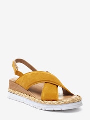 Ochre Yellow Regular/Wide Fit Forever Comfort® Sports Cross Over Wedges - Image 3 of 6
