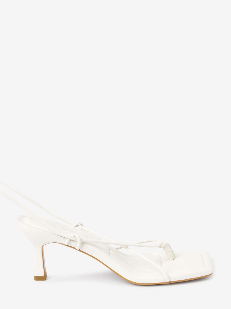 White Signature Strappy Toe Post Sandals - Image 1 of 7
