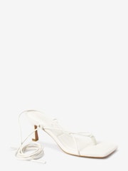 White Signature Strappy Toe Post Sandals - Image 2 of 7