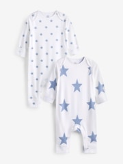 Blau mit Sternenprint - Hautfreundliche Baby-Schlafanzüge 2er-Pack (0-2 Jahre) - Bild 1 von 6