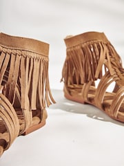 Brown Forever Comfort Leather Boho Gladiator Sandals - Image 6 of 6