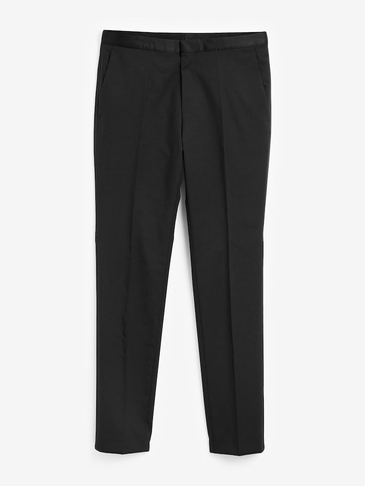 HUGO Black Regular Fit Wool Blend Trousers - Image 4 of 4