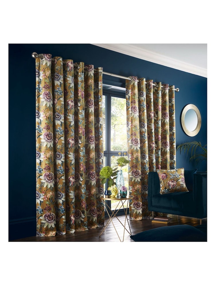 Studio G Yellow Pasionaria Eyelet Curtains - Image 1 of 3