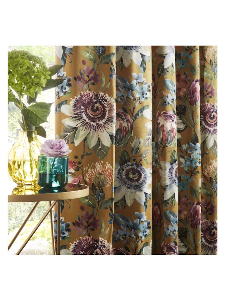 Studio G Yellow Pasionaria Eyelet Curtains - Image 2 of 3