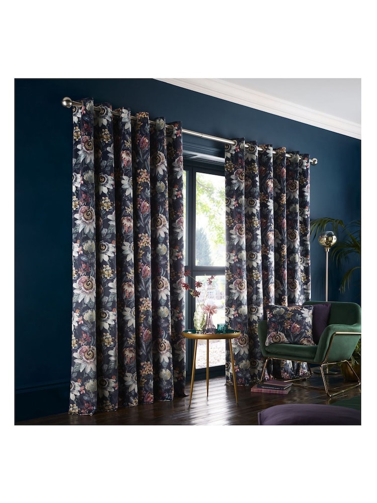 Studio G Blue Pasionaria Eyelet Curtains - Image 1 of 3