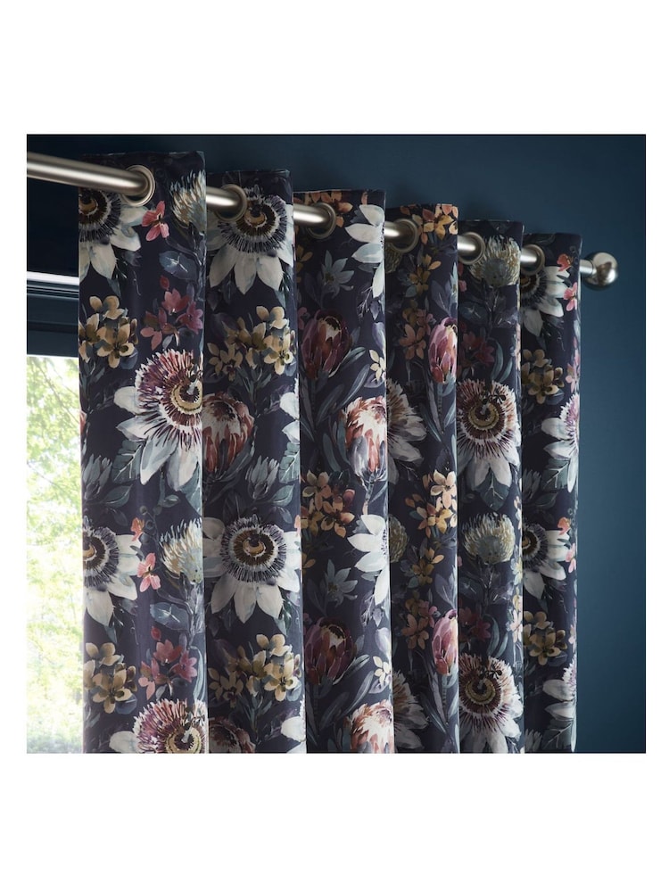 Studio G Blue Pasionaria Eyelet Curtains - Image 2 of 3