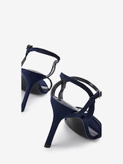 Navy Blue Extra Wide Fit Forever Comfort® Strappy Skinny Heel Sandals - Image 3 of 5