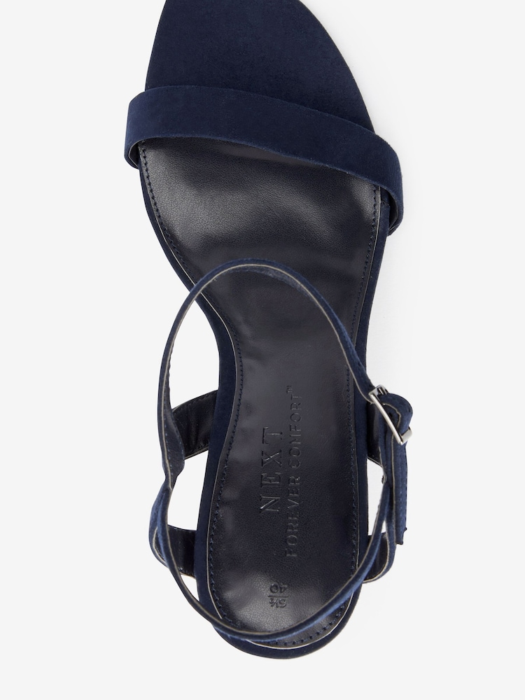 Navy Blue Extra Wide Fit Forever Comfort® Strappy Skinny Heel Sandals - Image 5 of 5