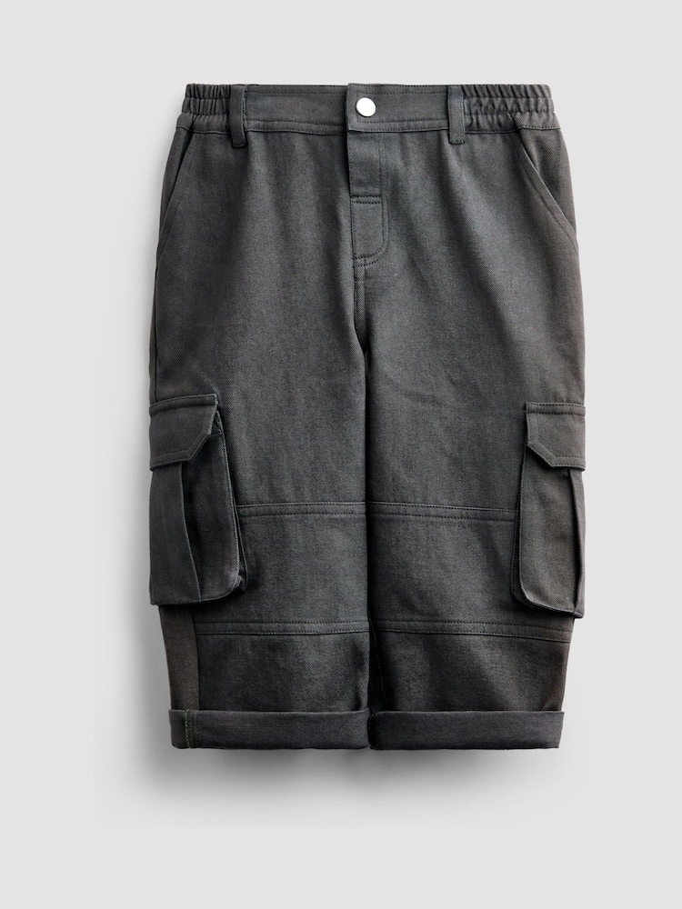 JoJo Maman Bébé Charcoal Grey Cargo Trousers - Image 1 of 4