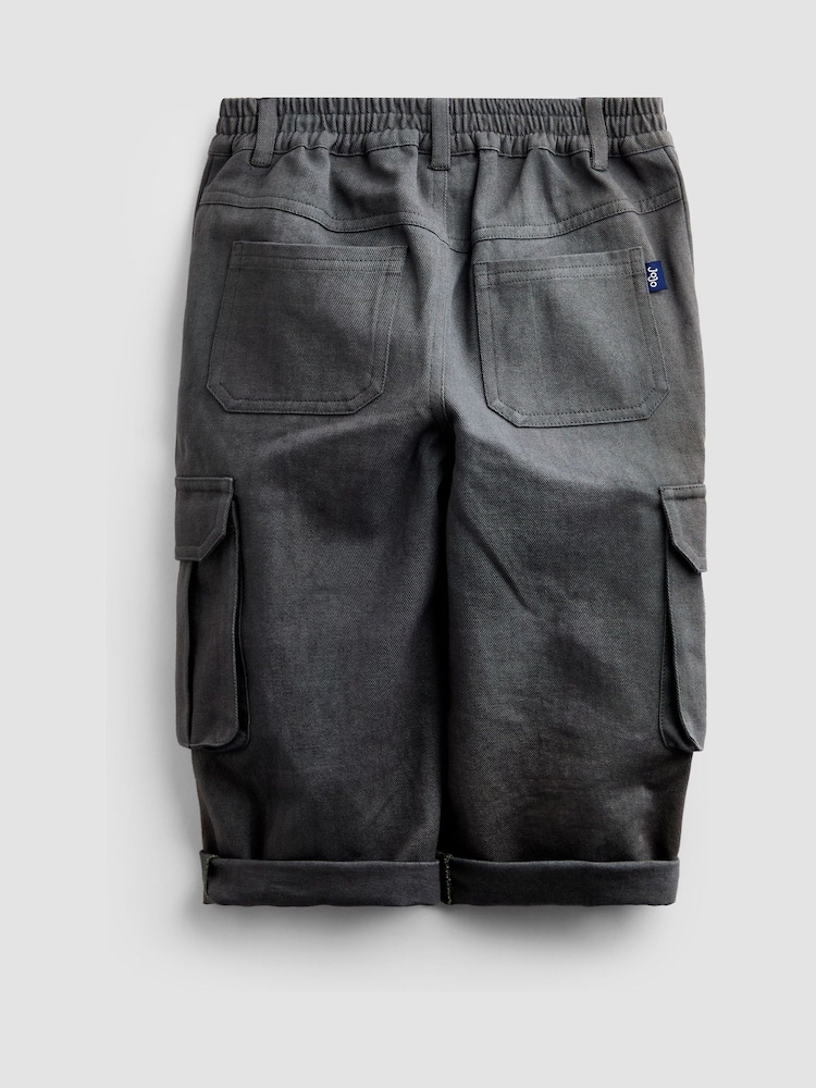 JoJo Maman Bébé Charcoal Grey Cargo Trousers - Image 2 of 4