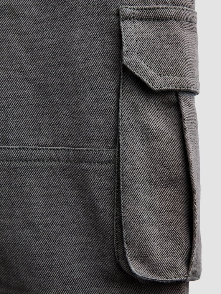JoJo Maman Bébé Charcoal Grey Cargo Trousers - Image 4 of 4