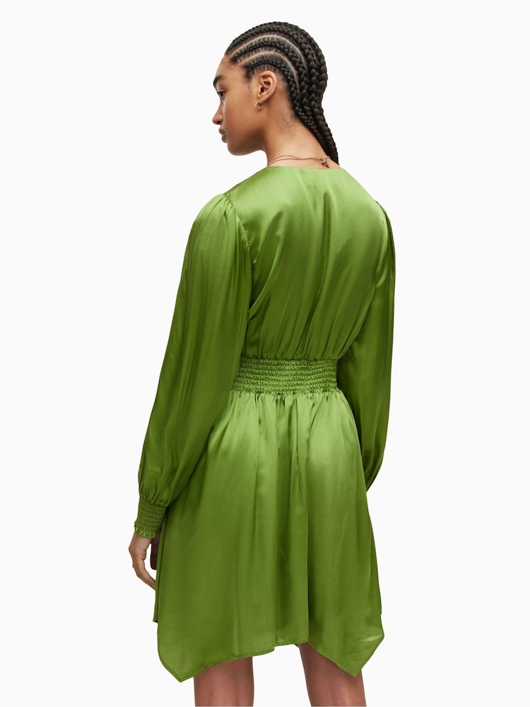 AllSaints Green Esta Dress - Image 2 of 7 AllSaints Green Esta Dress - Image 2 of 7