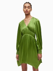 AllSaints Green Esta Dress - Image 3 of 7